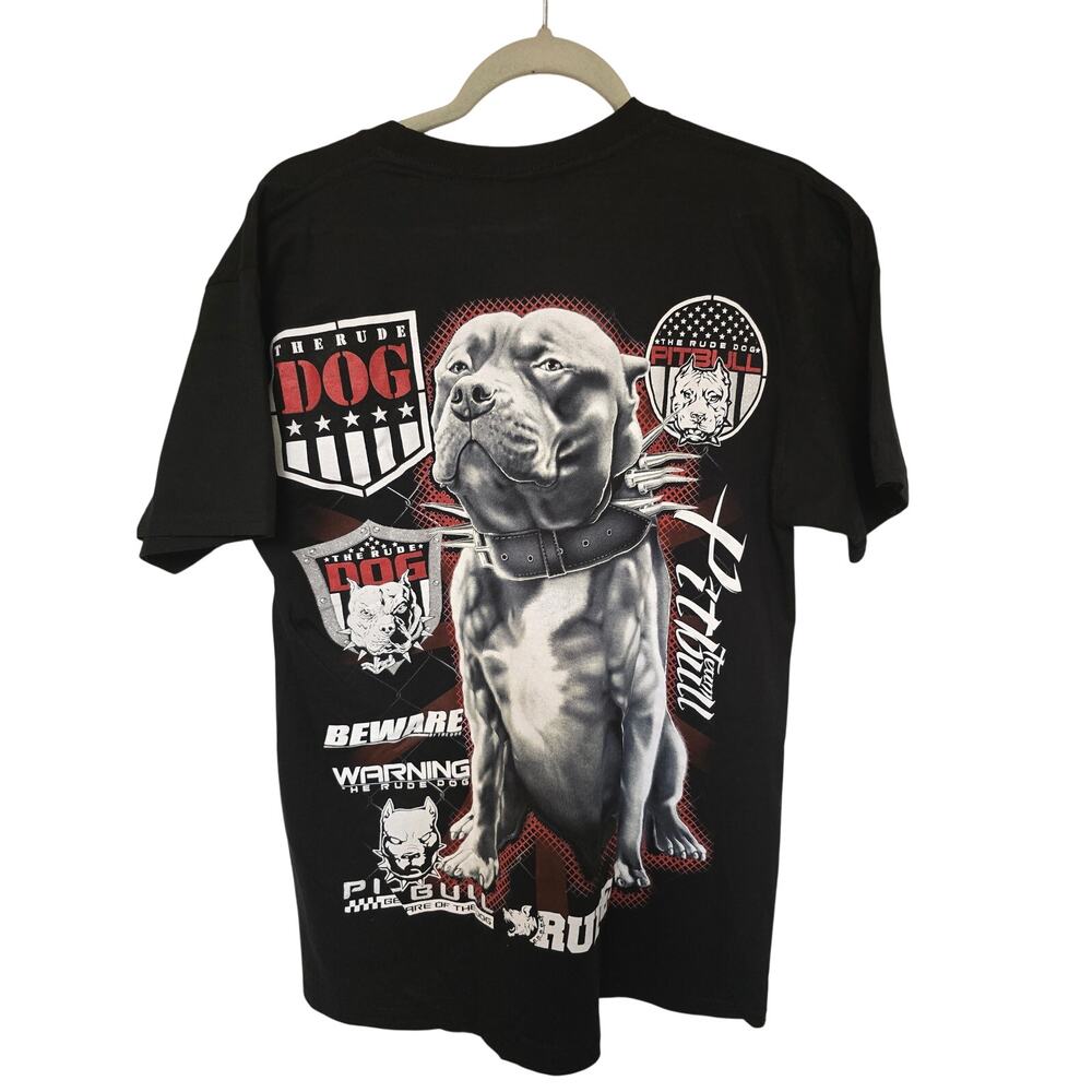 The Rude Dog Pitbull Shirt Men’s XL Black Team Pitbull Dog Fighters Dog NWOT NEW
